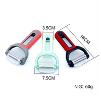 Sun Well 4-in-1 handmatige roestvrijstalen mesjes plastic PP groente- en fruit schiller 360 graden multifunctionele roterende keukenhulp