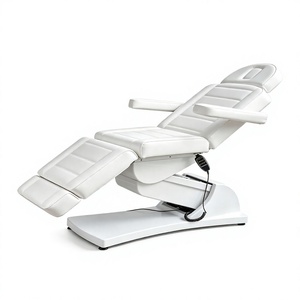 Fauteuil de massage électrique blanc réglable en hauteur pour salon de beauté, chaise de soin esthétique rembourrée pour spa et studio - Product Image 5