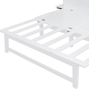 Estructura de cama plegable multifuncional oculta, para uso doméstico, con armario integrado, gran capacidad de almacenamiento, tablero de cama de madera maciza duradero. - Product Image 3