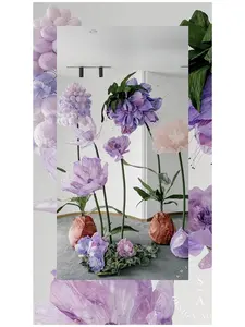 C-052 handgemachte künstliche riesige Seiden blumen Lily Magnolia Gras Blume mit Zweig für Hochzeits feier Straße Blei Dekor Blumen Set