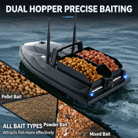 Barco Cebador de Pesca V600GPS de Doble Silo con Sonda, Retorno Automático de 500m, Liberación de Cebos de 3KG, Compatible con Sonda Inalámbrica