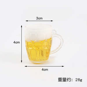 Porte-clés miniature en forme de verre à bière transparent simulé, modèle de verre à vin miniature, accessoire de sac - Product Image 5