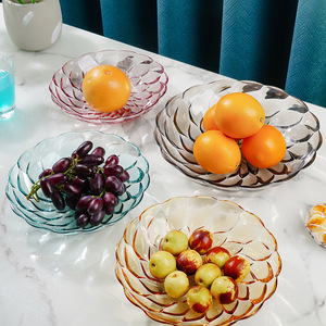 Assiette à fruits en cristal ronde, petite et grande taille, pour les fêtes, la maison, les collations - Product Image 1