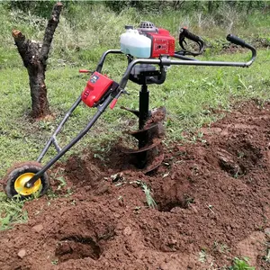 Perceuse de tarière à essence à poussée manuelle portable, pelle de trou au sol, machine de plantation d'arbres, 68cc