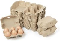 Cartons à œufs en pâte moulée recyclée avec logo personnalisé, lot de 6, pour l'emballage de la volaille