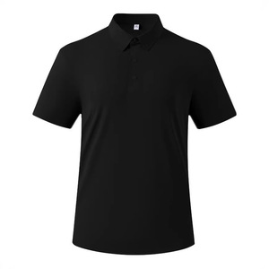 Polo en nylon à séchage rapide pour homme, uniforme de travail d'été, noir, blanc, gris clair, gris vert, blanc cassé, tissu fin avec étiquette - Product Image 1