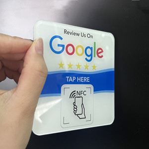 NFC Google reviews pegatinas acrílico código QR NFC chip menú sin contacto signo redes sociales Google <span class=keywords><strong>opiniones</strong></span> Placa <span class=keywords><strong>de</strong></span> revisión - Product Image 6