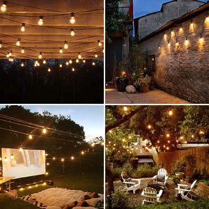 Giá Tốt Nhất Trong Nhà Ngoài Trời Đèn Không Thấm Nước IP65 Edison Filament Bulb Vườn Patio Sạn Holiday Wedding Vòng Hoa S14 Led Chuỗi Ánh Sáng - Product Image 4