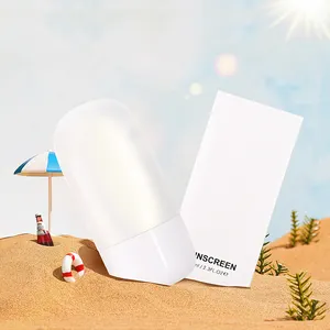 Loción de protección solar hidratante de Venta caliente, pantalla solar cosmética de etiqueta privada para la cara, uso prolongado, tamaño de viaje personalizado, protector solar Spf 35