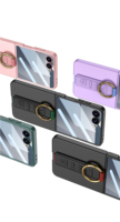 Estuche ultrafino impermeable a prueba de golpes para PC para Z Flip 5/6 con soporte de tira y soporte de pulsera de anillo de dedo