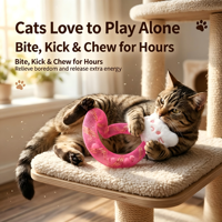 Jouet pour chat WhiteKitten NetworkTube Bell, baguette en peluche pour chatons blancs, résistant aux morsures pour soulager l'ennui