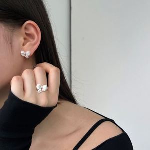 Dylam <b>Dainty</b> 925 Sterling Silver Fine Fashion Fade Free Rhodium Plated Open Adjustable Bow-Knot <b>Dainty</b> Women Jewelry <b>Rings</b> - Product Image 2