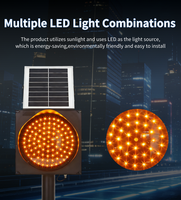 Baliza Ámbar de Alta Calidad con Energía Solar, Luz Intermitente Amarilla LED, Señal de Seguridad Vial, Luz de Advertencia de Tráfico