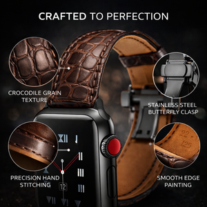 Correa de Reloj de Cuero Vintage de Lujo para Hombre, Compatible con Apple <span class=keywords><strong>iWatch</strong></span> 38mm 40mm 42mm 44mm, Económica y Elegante - Product Image 4