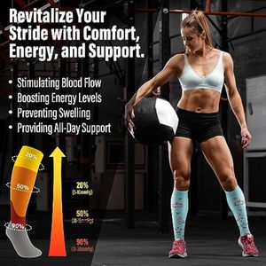 Compression <strong>Stockings</strong> Knee High Socks 15-20 MmHg Best Support Varicose Veins Women Compression Socks
