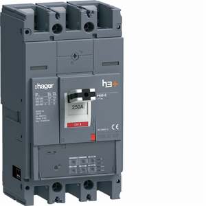 HEW250JR Personalizzabile con interruttore automatico scatolato Hager H3+ P630 LSI 3P 70kA 250A - Product Image 1