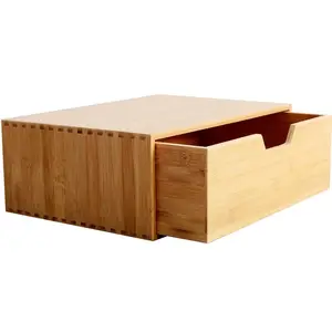 Bambu mesa de madeira tipo gaveta caixa de armazenamento, papel a4 caixa de armazenamento e classificação caixa pequena armário com prateleira alta