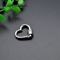 Nouveau Design plaqué or Rhodium CZ Pave coeur forme étoile motif bijoux vis fermoir pour femme homme collier bricolage