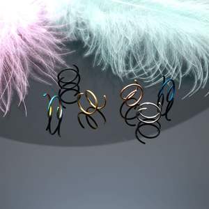 ห่วงจมูกแบบเกลียวห่วงเจาะเดี่ยวสำหรับผู้หญิงปรับได้20g 8มม. ทำจากสเตนเลส316L - Product Image 4