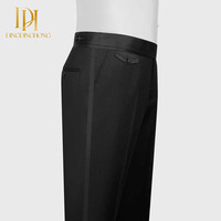 Costume trois pièces perlé slim avec strass pour homme Veste plate avec fermeture éclair et braguette sur le devant Pantalon en tissu usé