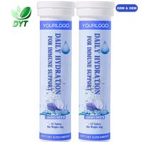 Poudre d'électrolytes hydratante effervescente sans sucre naturelle en gros, saveur citron et lime, produits de beauté à la vitamine C