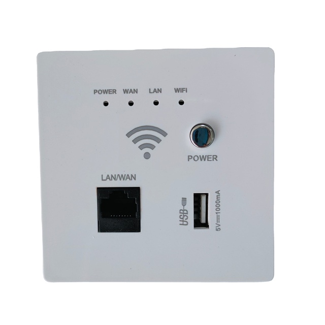CGZ 2.4G In-Wall WiFi Wireless Router with RJ45 RJ11 300mbps Wall WiFi AP Repeater Aluminum Material
