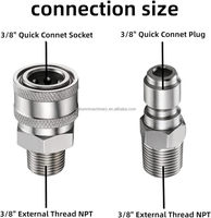 Adaptateur de nettoyeur haute pression 3/8 "NPT connecteur mâle connexion rapide prise de courant connecteur en acier inoxydable, 5000 PSI