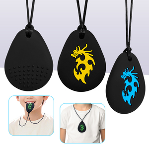 สร้อยคอซิลิโคนรูปมังกรสำหรับเด็ก - ของเล่นเสริมพัฒนาการแบบเคี้ยวได้สำหรับเด็กหญิงและเด็กชาย - Product Image 1