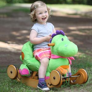 En gros personnaliser mignon ride sur rocker cheval jouets anime en peluche cheval jouet en bois chaise berçante pour bébé - Product Image 3