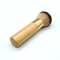 Pinceau de maquillage professionnel portable en nylon et bambou, manche court, couleur naturelle, pour le visage, le correcteur, le gloss et le baume à lèvres