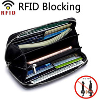 Dompet Kulit Wanita Bertekstur Kasar, Clutch Ber-resleting, Dompet Wanita Mewah Berkualitas Tinggi dari Kulit Asli, Dompet Koin