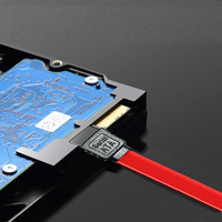 UL2725 SATA 3.0 III 6.0 Gbps 0.5M 7P 180 gradi SATA7P 180 gradi in PVC metallo Foil Computer con cavo seriale ATA disco rigido HDD