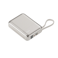 Batterie externe portable personnalisable avec logo, 10000 mAh, charge rapide, câble intégré, pour téléphone – Vente en gros
