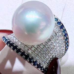 New S925 Pure Silver Natural Pearl Ring 11-12mm Thick with Light Luxury Texture Fashionable and <b>Matching</b> Gift <b>Box</b> Included - Product Image 1