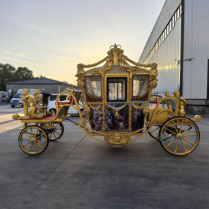 Zhenda New Model Royal Luxury Children Horse Carriage Trailer for Sale Wedding Electric Double-<b>row</b> Horse Drawn Carriage Wagon - Product Image 3