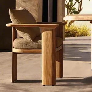 Juego de Sillas de Comedor Modernas de Madera de Teca para Patio, Muebles de Exterior para Jardín, Hotel, Villa, Parque, Patio, Granja, Diseño Duradero - Product Image 6