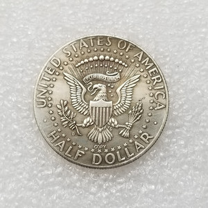 Moneta Americana Kennedy 1966 Placcata Argento, Artigianato <span class=keywords><strong>Antico</strong></span>, Forma 3D con Taglio a Stampo - Product Image 4