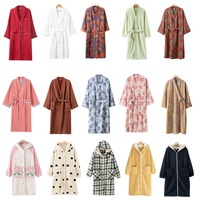 YIYAN - Bata de Algodón Teñido Personalizada para Mujer, Nueva Colección |   Ropa de dormir y de estar en casa con cuello en V, color amarillo jadeíta
