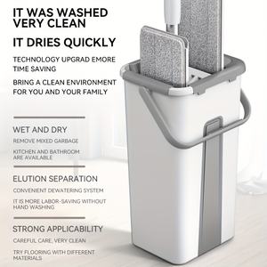 Vadrouille plate et seau avec essoreuse Serpillière à main avec seau - Product Image 2