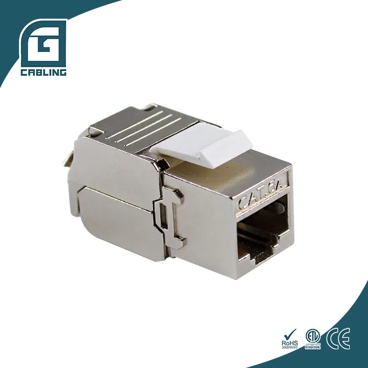 Gcabling 8 p8c Cat6A FTP SFTP Jack modulare toolless RJ45 Cat6A presa dati lan rete schermato Keystone Jack