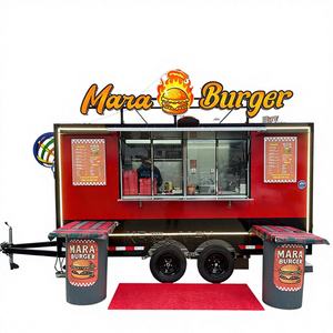 Camion de restauration mobile vintage en fibre de verre entièrement équipé pour bonbons et chips, cuisine extérieure commerciale à 4 roues - Product Image 1