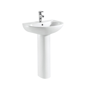 Set combinato sanitario bianco | Wc e lavabo in ceramica con piedistallo | Soluzione <span class=keywords><strong>bagno</strong></span> Inodoro un pezzo - Product Image 3