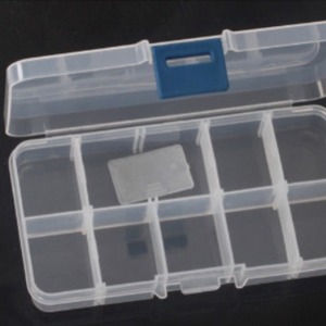 Transparent Plastic <b>Storage</b> <b>Box</b> 10 Compartment Jewelry Organizer With Dividers For <b>Small</b> Accessories Organizing And <b>Storage</b> - Product Image 1
