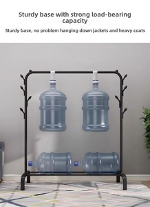 حامل معاطف حديث مزدوج الصف قائم بذاته مصنوع من الفولاذ الكربوني بتصميم موفر للمساحة لتعليق القبعات والحقائب والمعاطف - Product Image 5