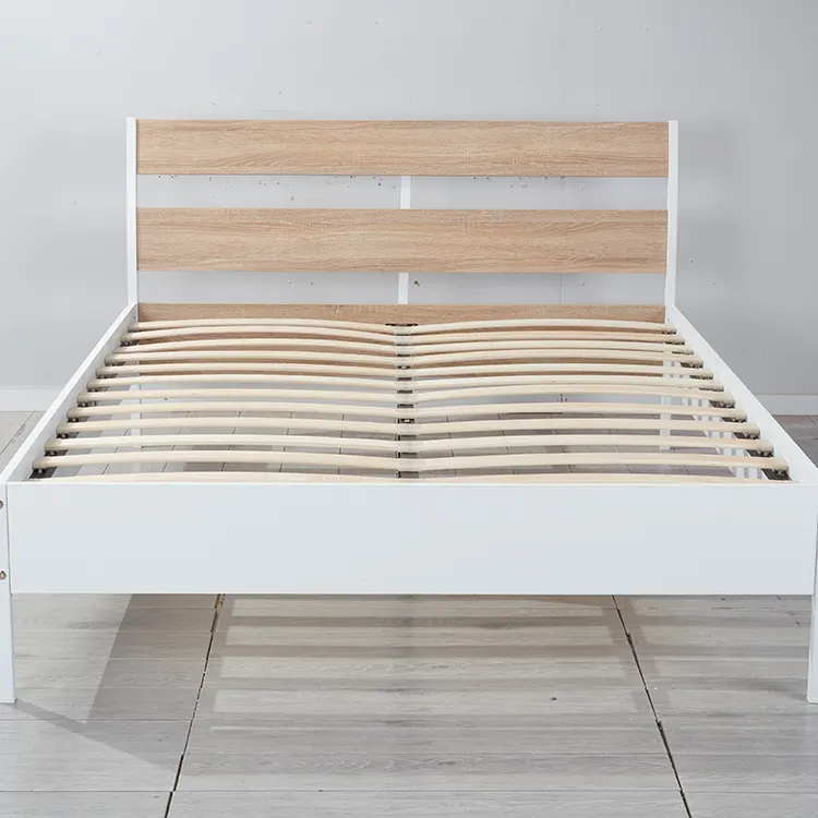 Moderno de madera marco de cama doble de 150cm de ancho, Base de cama de madera