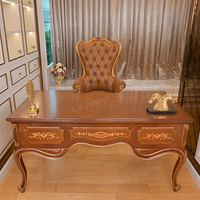 Bureaux de style baroque royal, meubles sculptés ornés, ensemble de meubles de bureau, ensemble de meubles de bureau artisanaux de qualité supérieure