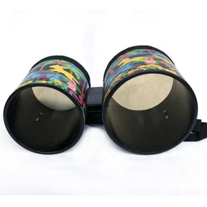 Juego de tambores unidos para niños populares, pandereta <span class=keywords><strong>Bongo</strong></span> <span class=keywords><strong>doble</strong></span> ligera con cuerpo de plástico, cabezales de tambor de PVC, incluye bolsa de transporte - Product Image 4