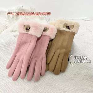 Gants chauds d'automne et d'hiver pour le cyclisme en plein air, pour hommes et femmes, en velours arctique, technologie tactile, mitaines en coton, cadeaux personnalisés - Product Image 2