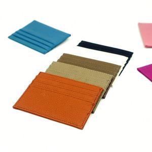 X910-1 Classic Custom Logo Gift Genuine Leather Card Case <b>Wallet</b> Slim Business Bank Id Credit Card Holder for Women - Product Image 3