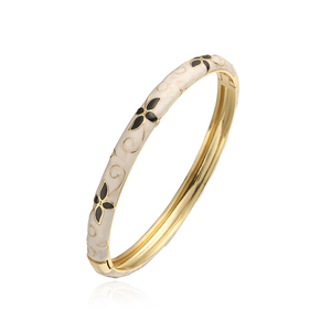 Moda Vintage renkli dört yapraklı yonca bilezik 18K altın kaplama emaye çiçek bilezik kadınlar için - Product Image 4